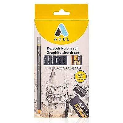 Adel Dereceli Kalem Çizim Seti 8'li  - 1
