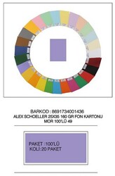 Alex Schoeller 25x35 cm Fon Kartonu 160 gr /m² No:49 Mor 100 lü - ALEX SCHOELLER