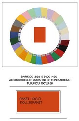 Alex Schoeller 25x35 cm Fon Kartonu 160 gr /m² No:56 Turuncu 100 lü - ALEX SCHOELLER