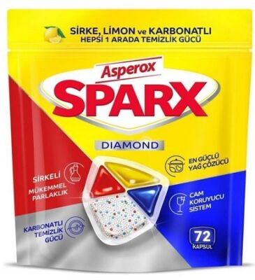 Asperox Sparx Diamond Bulaşık Makinesi Tableti 72 Li - 1