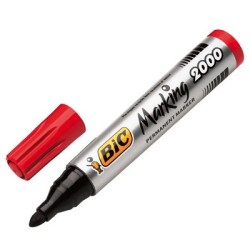 Bic 2000 Permanenet Markör Yuvarlak Uç Kırmızı - BIC