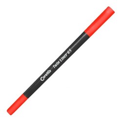 Caretta 65-02 Twin Liner , Çift Uçlu Keçeli Kalem Kırmızı - CARETTA