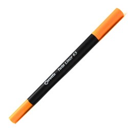 Caretta 65-40 Twin Liner , Çift Uçlu Keçeli Kalem Fosforlu Turuncu - CARETTA