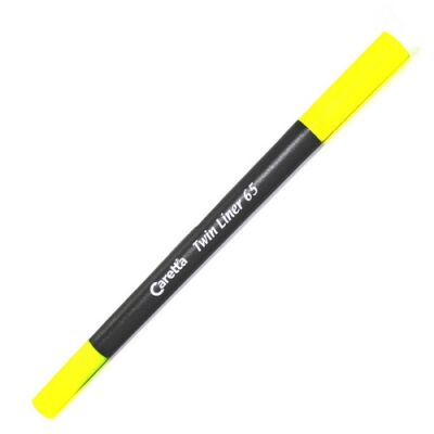Caretta 65-41 Twin Liner , Çift Uçlu Keçeli Kalem Fosforlu Sarı - 1