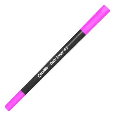 Caretta 65-42 Twin Liner , Çift Uçlu Keçeli Kalem Fosforlu Pembe - 1