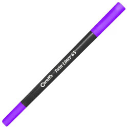 Caretta 65-44Twin Liner , Çift Uçlu Keçeli Kalem Fosforlu Mor - CARETTA