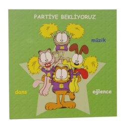Cats Garfield Doğum Günü Kartı 8x8 cm M:2 - OFİSKUTUM