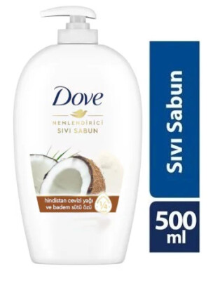 Dove Hindistan Cevizi Yağı ve Badem Sütü Özü Nemlendirici Sıvı Sabun 500 ml - DOVE