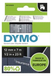 Dymo D1 Yedek Şerit, 12 mm x 7 mt, Şeffaf / Beyaz (45020) - 2