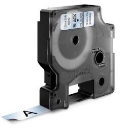 Dymo D1 Yedek Şerit, 12 mm x 7 mt, Şeffaf/ Siyah (45010) - DYMO