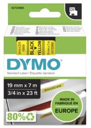 Dymo D1 Yedek Şerit, 19 mm x 7 mt, Sarı/ Siyah ( 45808) - 2