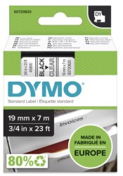 Dymo D1 Yedek Şerit, 19 mm x 7 mt, Şeffaf/ Siyah (45800) - DYMO
