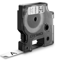 Dymo Kalıcı D1 Şerit, 12 mmx5,5 mt, Beyaz/ Siyah - 1