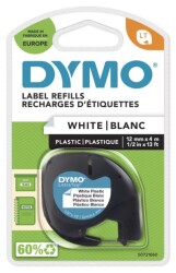 Dymo LetraTag Plastik Şerit ( 12 mm X 4 mt ) , Beyaz (59422 ) - 1