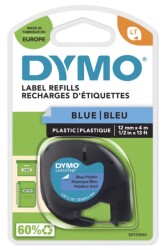 Dymo LetraTag Plastik Şerit ( 12 mm X 4 mt ) , Mavi (59426) - 2