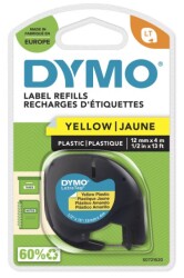 Dymo LetraTag Plastik Şerit ( 12 mm X 4 mt ) , Sarı (59423) - 2