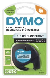 Dymo LetraTag Plastik Şerit ( 12 mm X 4 mt ) , Şeffaf (12268) - 2