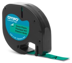 Dymo LetraTag Plastik Şerit ( 12 mm X 4 mt ) , Yeşil (59425 ) - 1