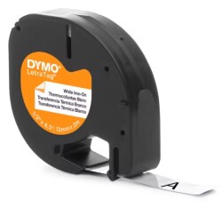 Dymo LetraTag Ütü Transfer Şerit ( 12mm x 2 mt ), Beyaz - 1