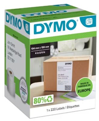 Dymo LW 4XL Ekstra Geniş Sevkiyat Etiketi, 220 Etiket 104x159 mm - 1