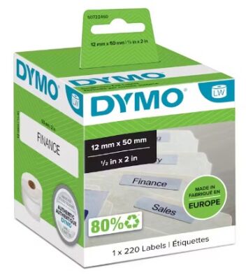 Dymo LW Askılı Dosya Etiketi, 220 Etiket 50x12mm (99017) - 1