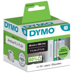 Dymo LW Dar Klasör Sırt Etiketi, 110 Etiket 190x 38mm (99018) - DYMO