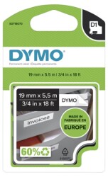 Dymo Yüksek performans Permanent Poly 19mmx5,5 Siyah/Beyaz (16960) - 2