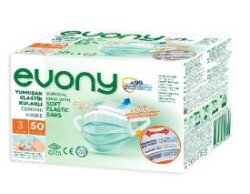 Evony Yumuşak Elastik Kulaklı Cerrahi Maske 50 li
