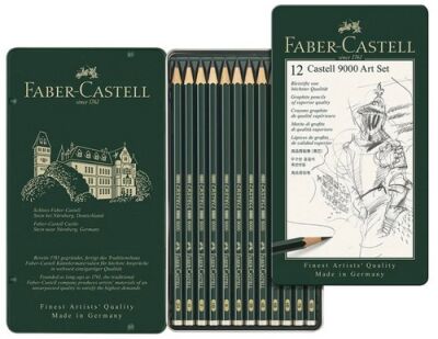 Faber-Castell 9000 Dereceli Kalem Art Set 12 Li ( 8B-2H) - 1