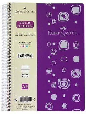 Faber-Castell A4 PP Kapak Defter Çizgili, Mor 160 yp - 1
