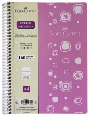 Faber-Castell A4 PP Kapak Defter Çizgili, Pembe 160 yp - 1
