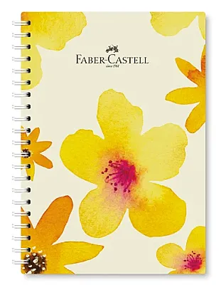 Faber-Castell Flowers Sert Kapak Spiralli Defter 17 x 24 cm Çizgili M:1, 100 Yaprak - 1