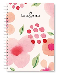 Faber-Castell Flowers  Sert Kapak Spiralli Defter 17 x 24 cm Çizgili M:2, 100 Yaprak