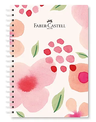 Faber-Castell Flowers  Sert Kapak Spiralli Defter 17 x 24 cm Çizgili M:2, 100 Yaprak - 1