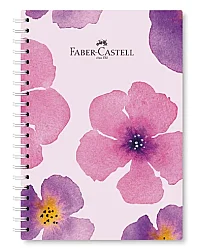 Faber-Castell Flowers  Sert Kapak Spiralli Defter 17 x 24 cm Çizgili M:3, 100 Yaprak