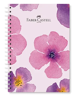 Faber-Castell Flowers  Sert Kapak Spiralli Defter 17 x 24 cm Çizgili M:3, 100 Yaprak - 1