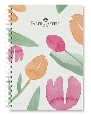 Faber-Castell Flowers  Sert Kapak Spiralli Defter 17 x 24 cm Çizgili M:4, 100 Yaprak - 1