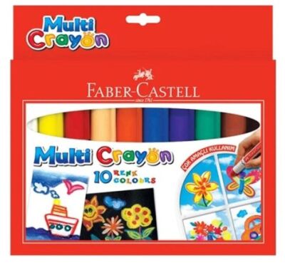 Faber-Castell Multi Crayon Jel Mum Boya Takımı 10 Renk - 1