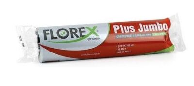 Florex Plus Jumbo Boy Çöp Poşeti Siyah 80x110 cm 10 lu Rulo - 1