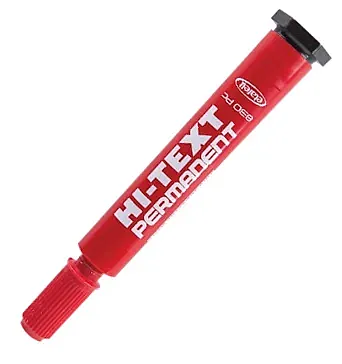 Hi-text 830 PC Permanent Markör, Kesik Uç, Kırmızı - 1