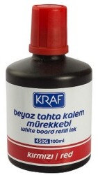 Kraf Beyaz Tahta Kalem Mürekkebi 100 ml Kırmızı 450G - KRAF