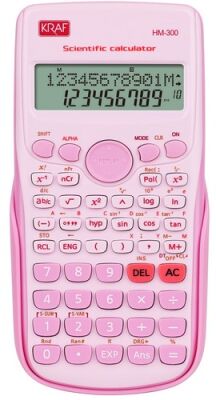 Kraf Bilimsel Fonksiyonlu Hesap Makinesi  12 Hane HM-300 PK  Pembe  - 1