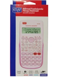 Kraf Bilimsel Fonksiyonlu Hesap Makinesi  12 Hane HM-300 PK  Pembe  - 3