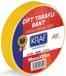 Kraf Çift Taraflı Bant 19mm x 25M 2519G - KRAF