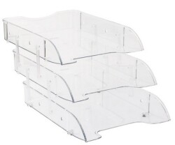 Kraf Evrak Rafı 3 Lü Raylı Şeffaf 829G - KRAF