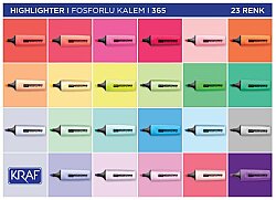 Kraf Fosforlu Kalem Desk Set 365 23'lü