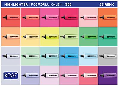 Kraf Fosforlu Kalem Desk Set 365 23'lü - 1