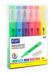 Kraf Fosforlu Kalem Trıo Brıght 315G 6 Lı - KRAF