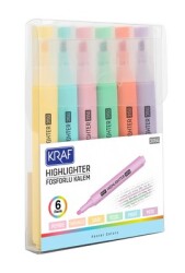 Kraf Fosforlu Kalem Trıo Pastel 315G 6 Lı - KRAF