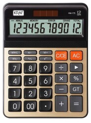 Kraf Hesap Makinesi Masaüstü 12 Hane HM-175 GD Altın - KRAF